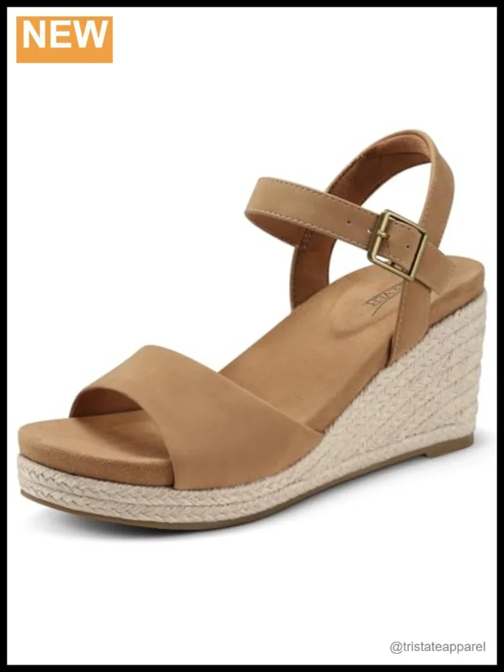 Women's Wedge Sandals - Platform Espadrilles with Arch Support & Adjustable